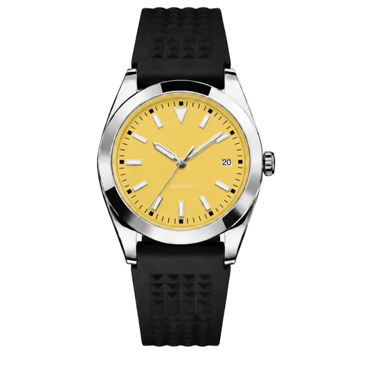 Montreval Veyra Yellow Rubber – automatic watch, stainless steel case and bracelet