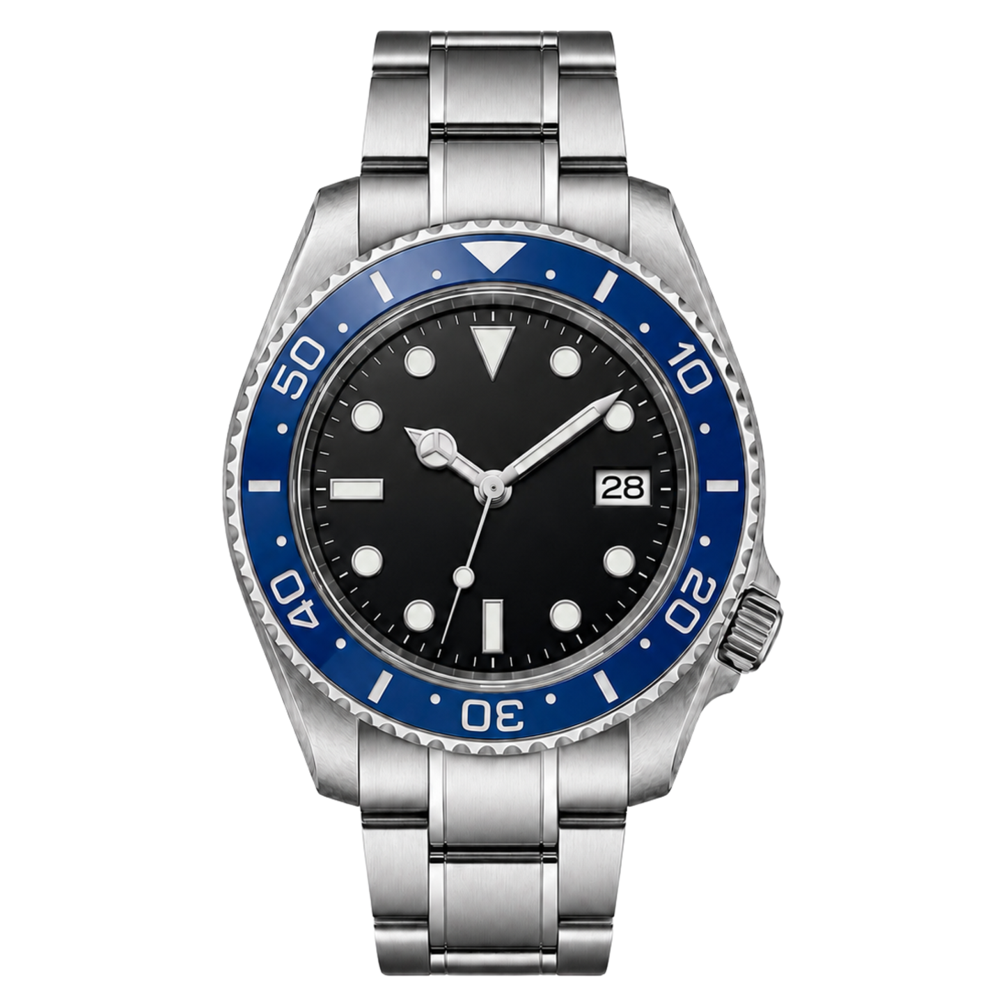 Montreval Montier Blue Steel – automatic watch, stainless steel case and bracelet