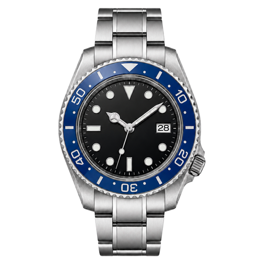 Montreval Montier Blue Steel – automatic watch, stainless steel case and bracelet