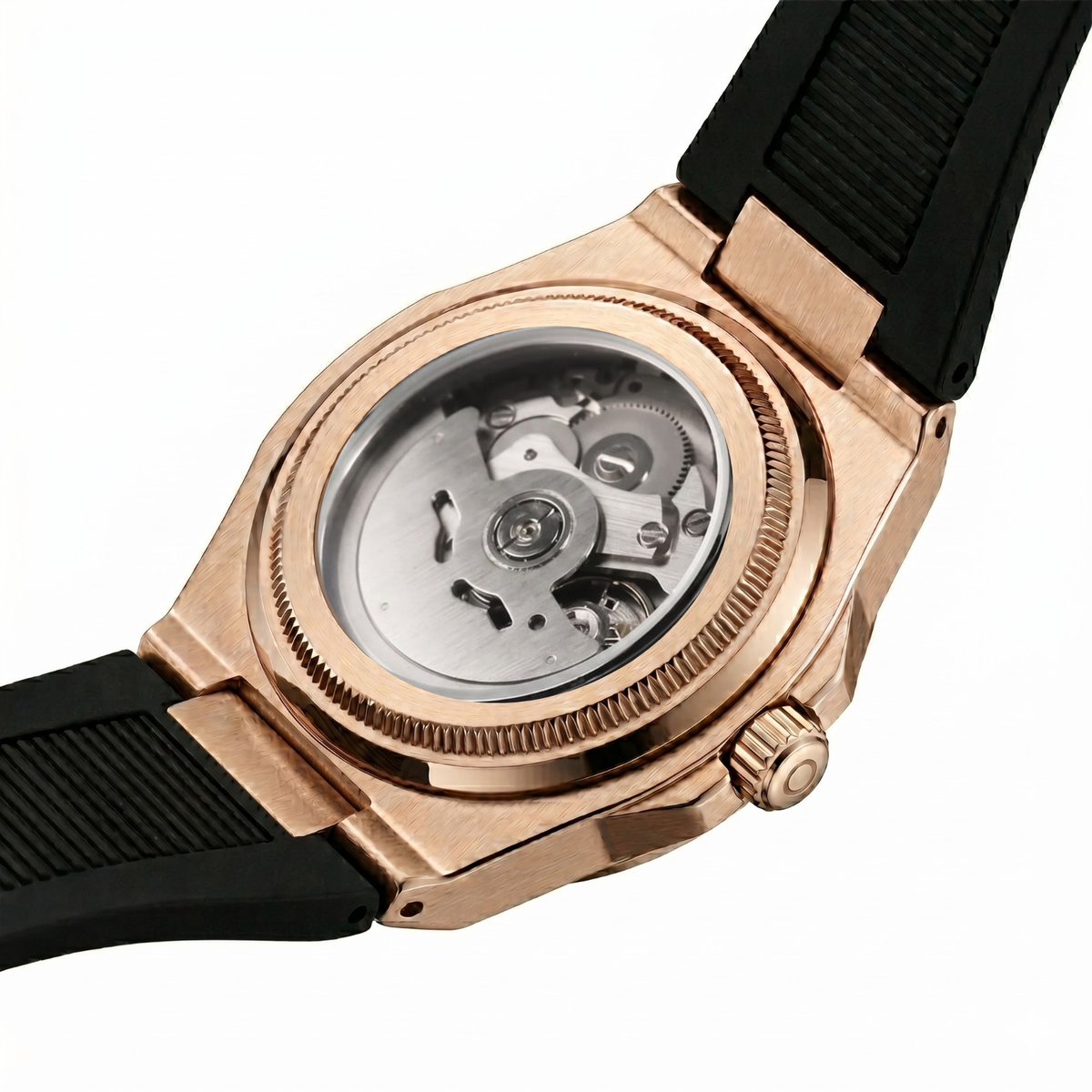 Montreval Valtor Rose Rubber – automatic watch, stainless steel case and bracelet