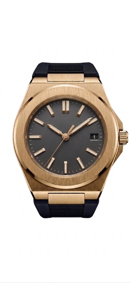 Montreval Valtor Grey Rose Rubber – automatic watch, stainless steel case and bracelet
