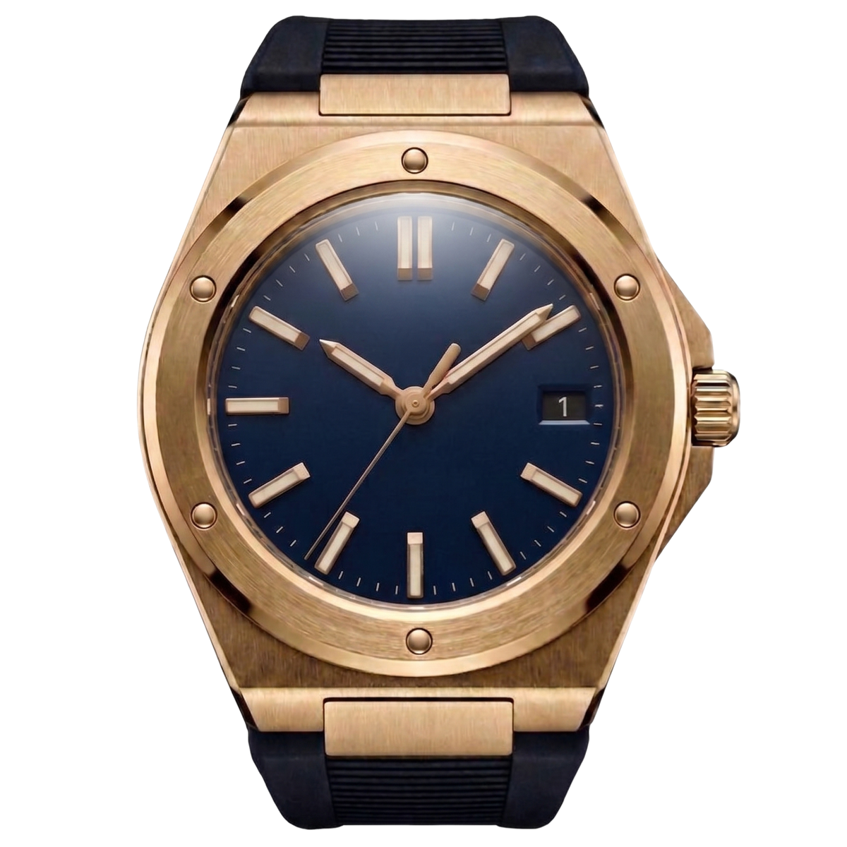 Montreval Valtor Blue Rubber – automatic watch, stainless steel case and bracelet