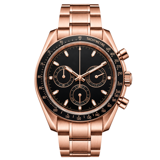 Montreval Torvex Black Rose – automatic watch, stainless steel case and bracelet