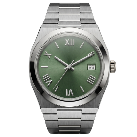Montreval Tolaris Olive Steel – automatic watch, stainless steel case and bracelet