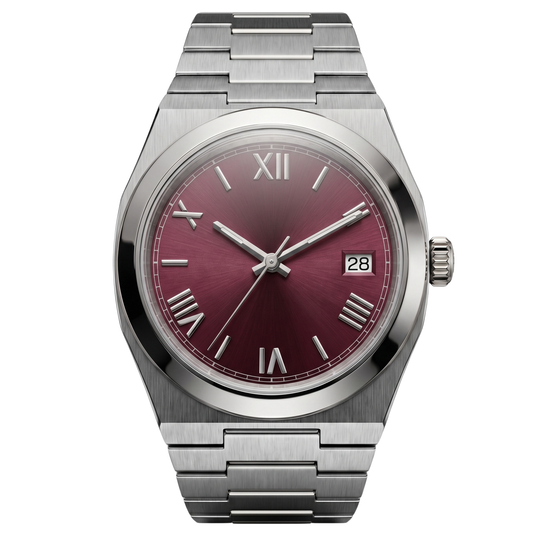 Montreval Tolaris RED Steel – automatic watch, stainless steel case and bracelet