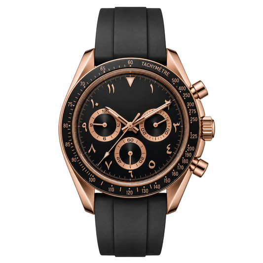 Montreval Torvex Black Rose Rubber V2 – automatic watch, stainless steel case and bracelet