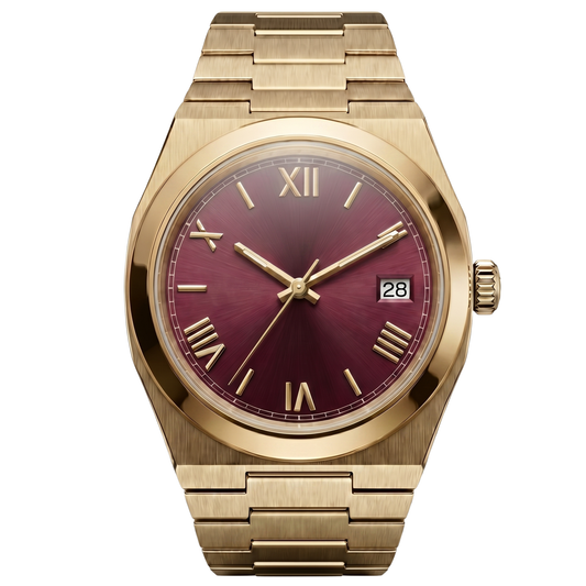 Montreval Tolaris RED Rose – automatic watch, stainless steel case and bracelet