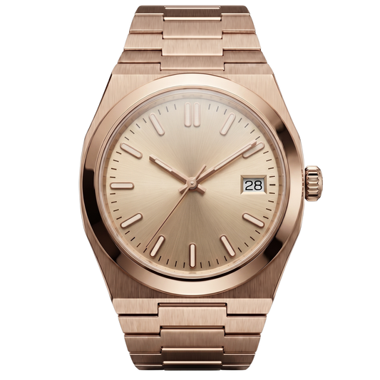 Montreval Tolaris SUN Rose – automatic watch, stainless steel case and bracelet