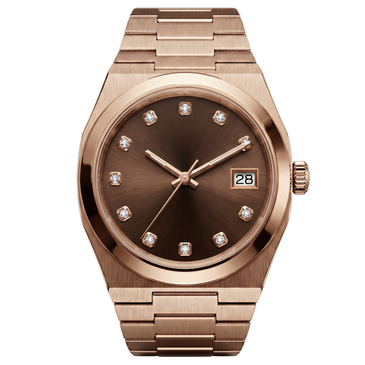 Montreval Tolaris Brown Rose – automatic watch, stainless steel case and bracelet