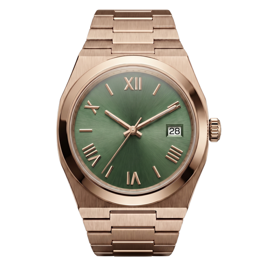 Montreval Tolaris Olive Rose – automatic watch, stainless steel case and bracelet