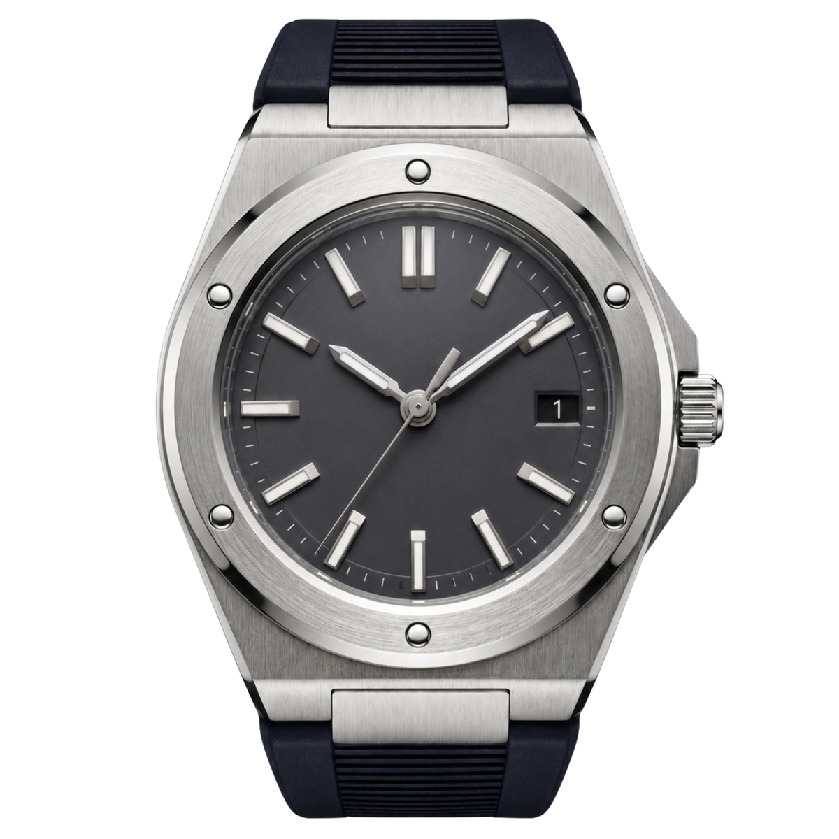 Montreval Valtor Grey Rubber – automatic watch, stainless steel case and bracelet