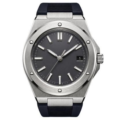 Montreval Valtor Grey Rubber – automatic watch, stainless steel case and bracelet