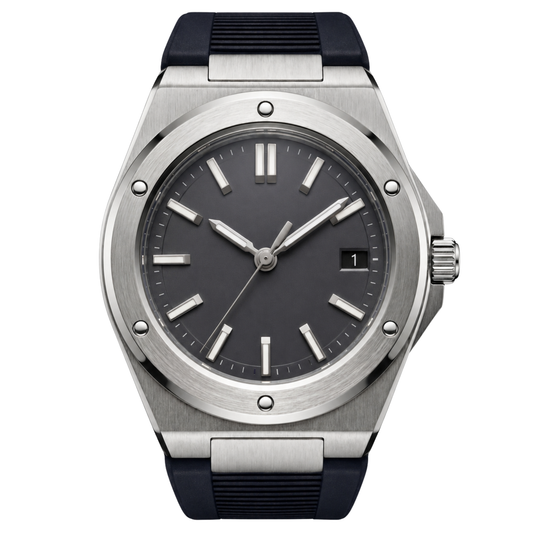 Montreval Valtor Grey Rubber – automatic watch, stainless steel case and bracelet
