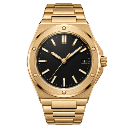 Montreval Valtor Black Gold – automatic watch, stainless steel case and bracelet