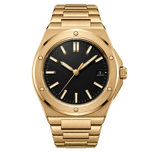 Montreval Valtor Black Gold – automatic watch, stainless steel case and bracelet