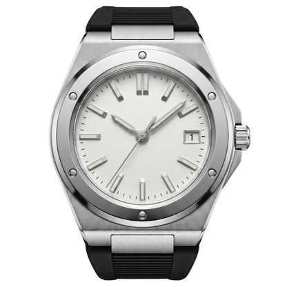 Montreval Valtor White Rubber – automatic watch, stainless steel case and bracelet