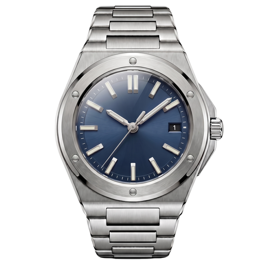 Montreval Valtor Blue Steel – automatic watch, stainless steel case and bracelet