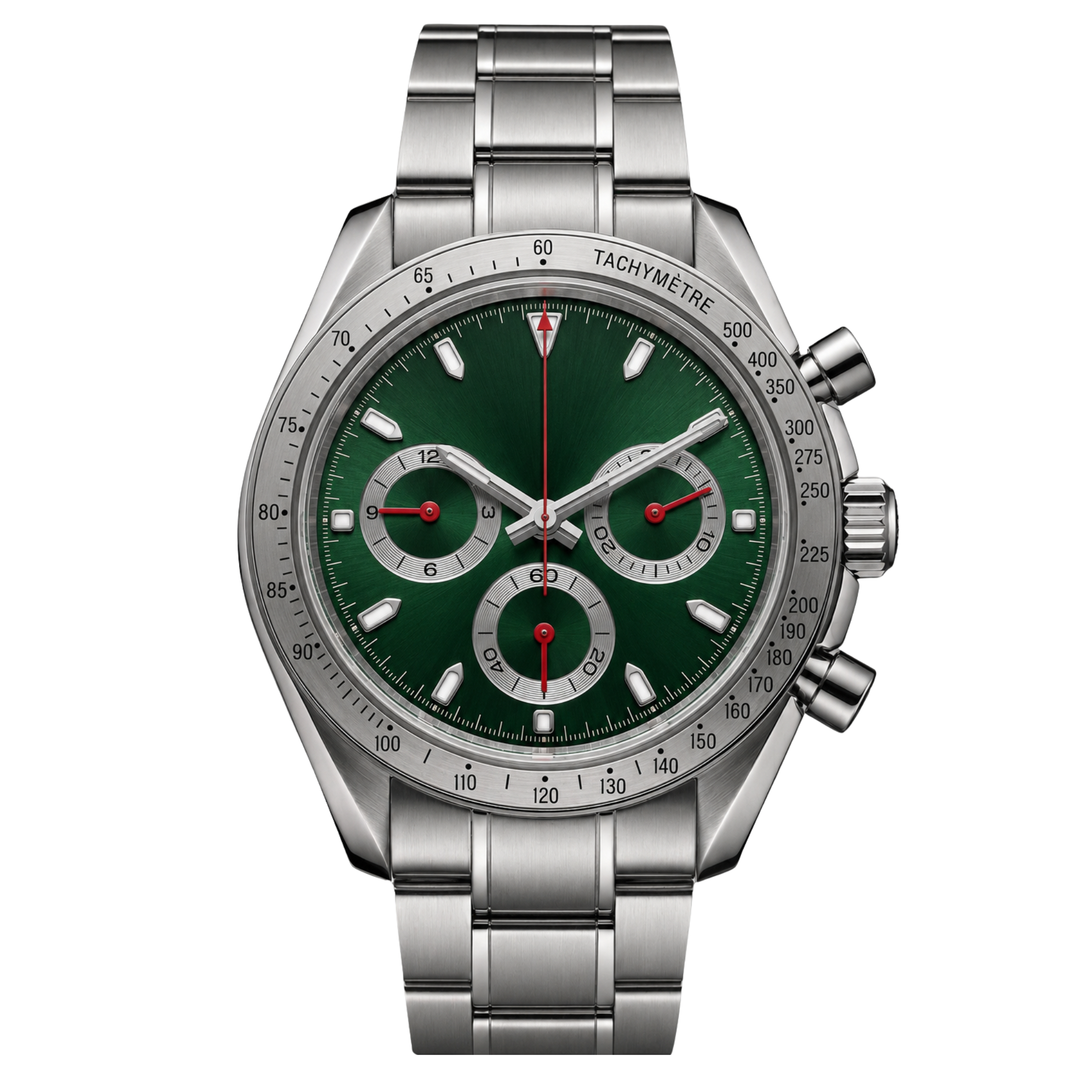 Montreval Torvex Race Green Steel – automatic watch, stainless steel case and bracelet