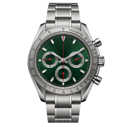 Montreval Torvex Race Green Steel – automatic watch, stainless steel case and bracelet