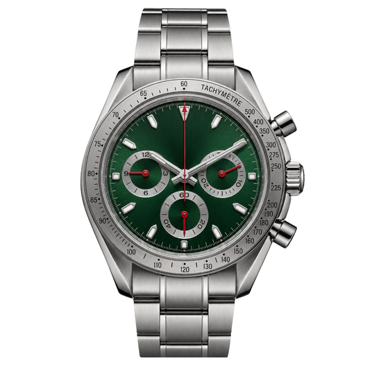 Montreval Torvex Race Green Steel – automatic watch, stainless steel case and bracelet