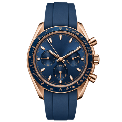 Montreval Torvex SEA Blue Rose Rubber – automatic watch, stainless steel case and bracelet