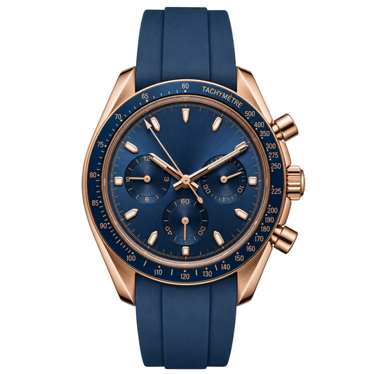Montreval Torvex SEA Blue Rose Rubber – automatic watch, stainless steel case and bracelet