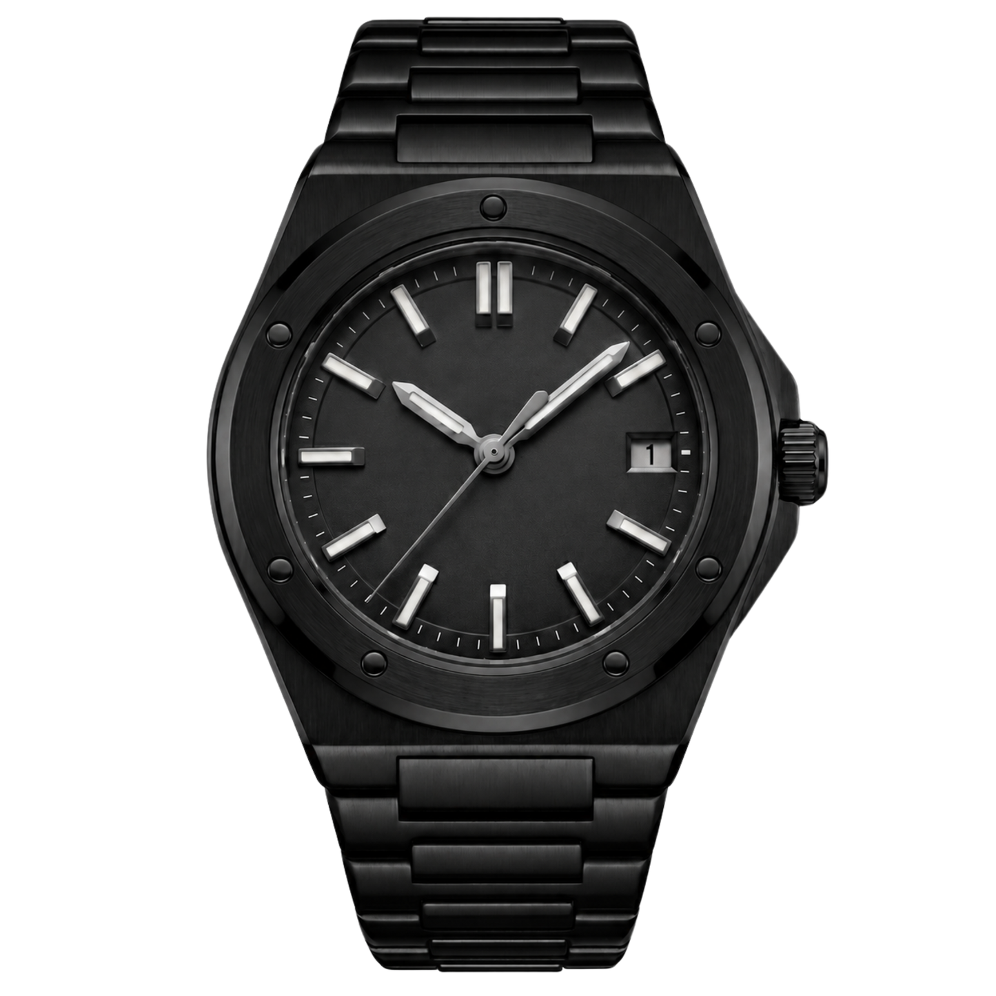 Montreval Valtor ALL Black – automatic watch, stainless steel case and bracelet