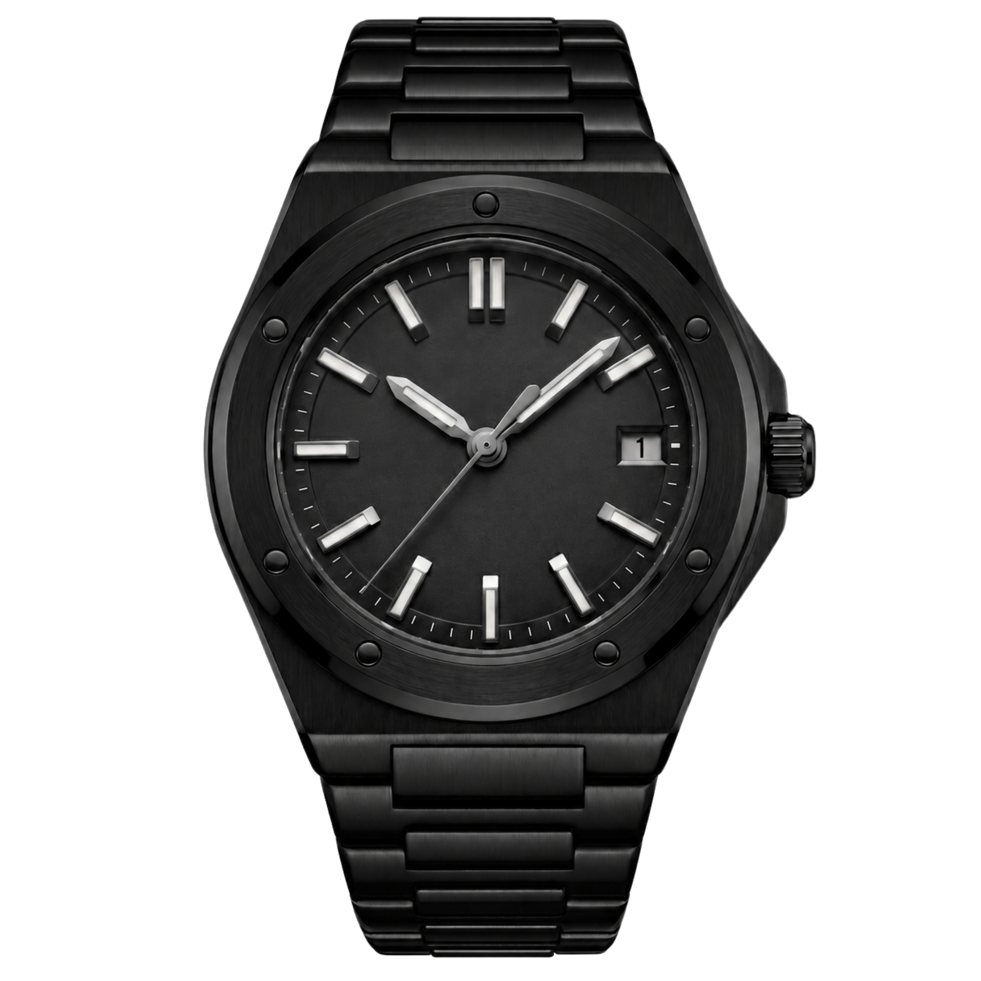 Montreval Valtor ALL Black – automatic watch, stainless steel case and bracelet