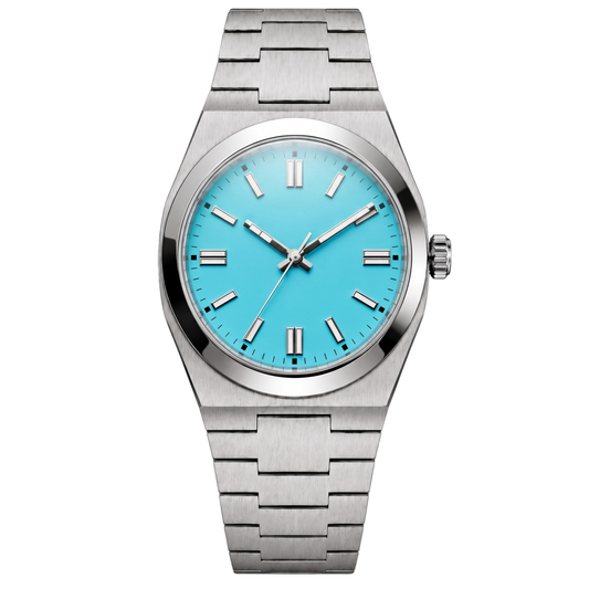Montreval Artis POP Blue Steel – automatic watch, stainless steel case and bracelet