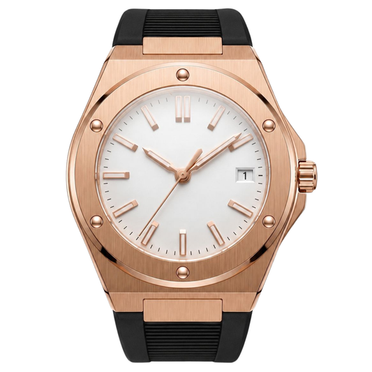 Montreval Valtor Rose Rubber – automatic watch, stainless steel case and bracelet
