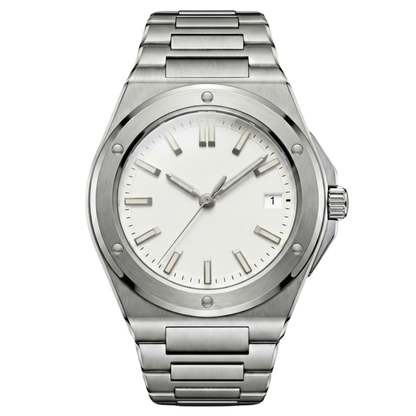Montreval Valtor White Steel – automatic watch, stainless steel case and bracelet