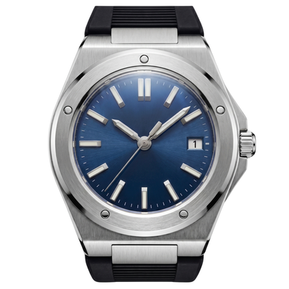 Montreval Valtor Blue Rubber – automatic watch, stainless steel case and bracelet