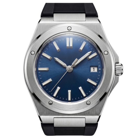 Montreval Valtor Blue Rubber – automatic watch, stainless steel case and bracelet