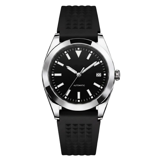 Montreval Veyra Black Rubber – automatic watch, stainless steel case and bracelet