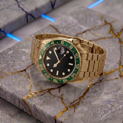 Montreval Navex Green Gold – automatic watch, stainless steel case and bracelet