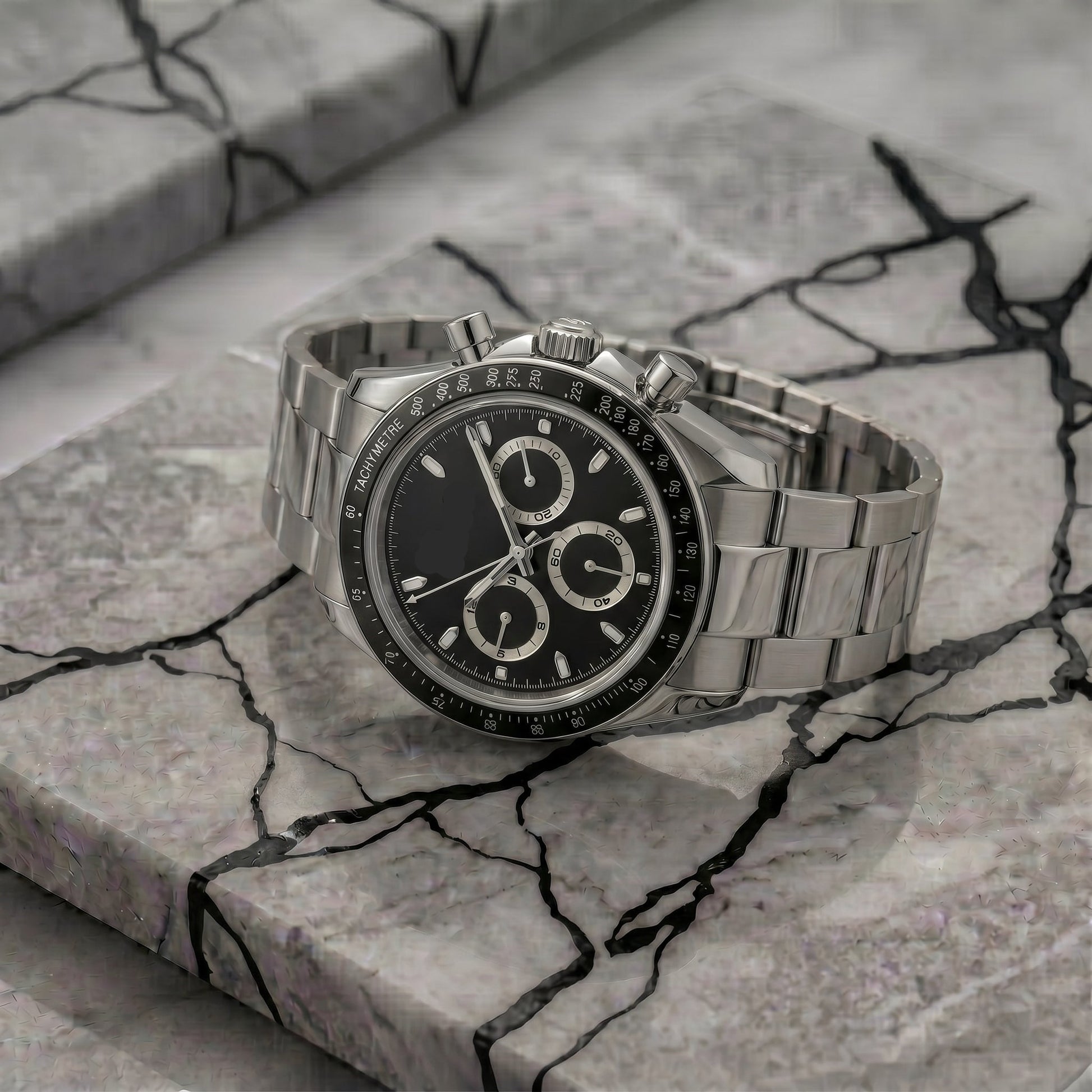 Montreval Torvex Black Steel – automatic watch, stainless steel case and bracelet