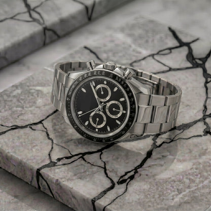 Montreval Torvex Black Steel – automatic watch, stainless steel case and bracelet