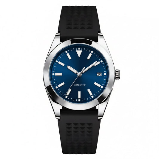 Montreval Veyra Deep Blue Rubber – automatic watch, stainless steel case and bracelet