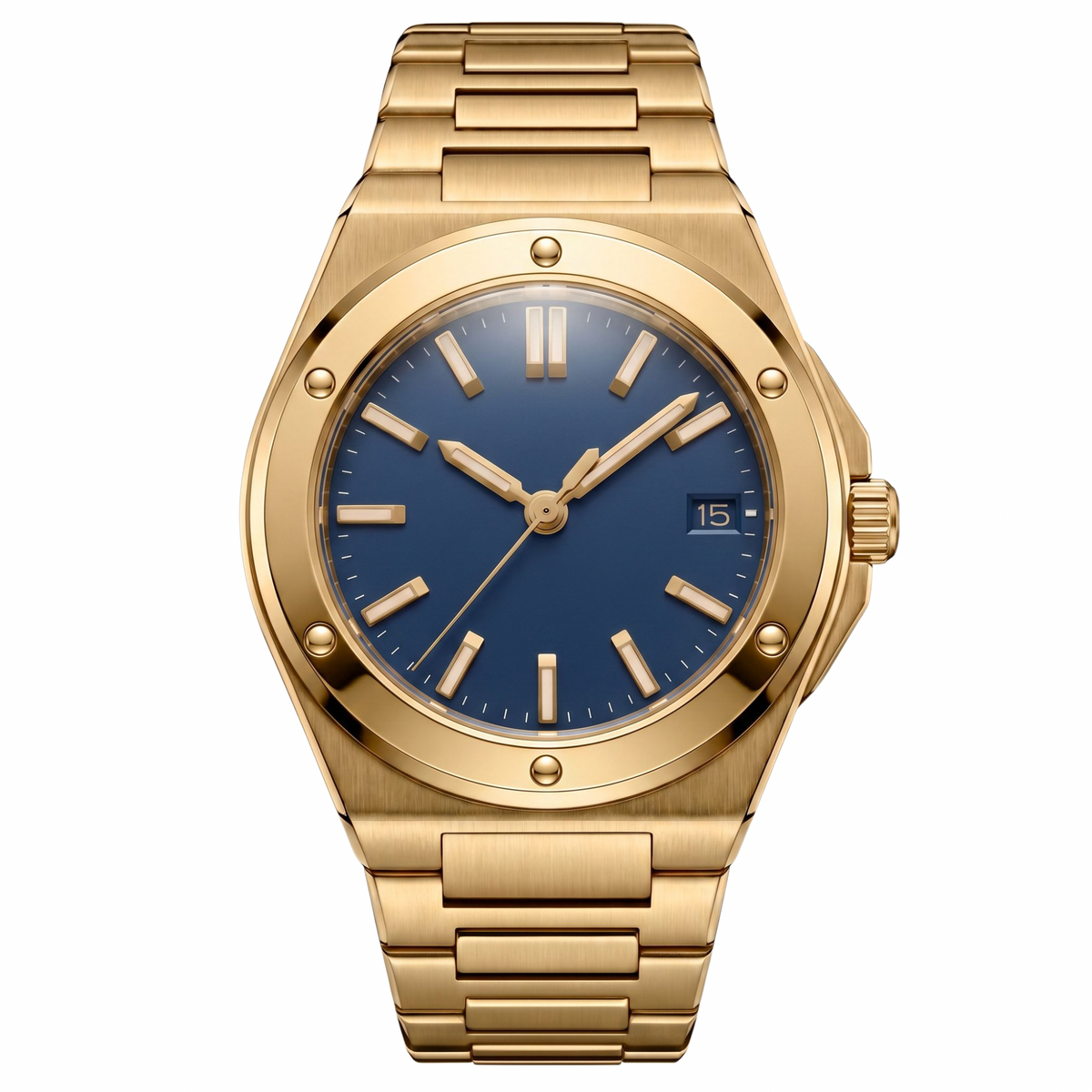 Montreval Valtor Blue Steel – automatic watch, stainless steel case and bracelet