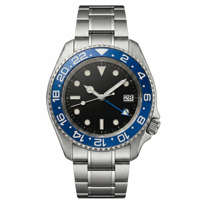 Montreval Navex Blue Steel – automatic watch, stainless steel case and bracelet