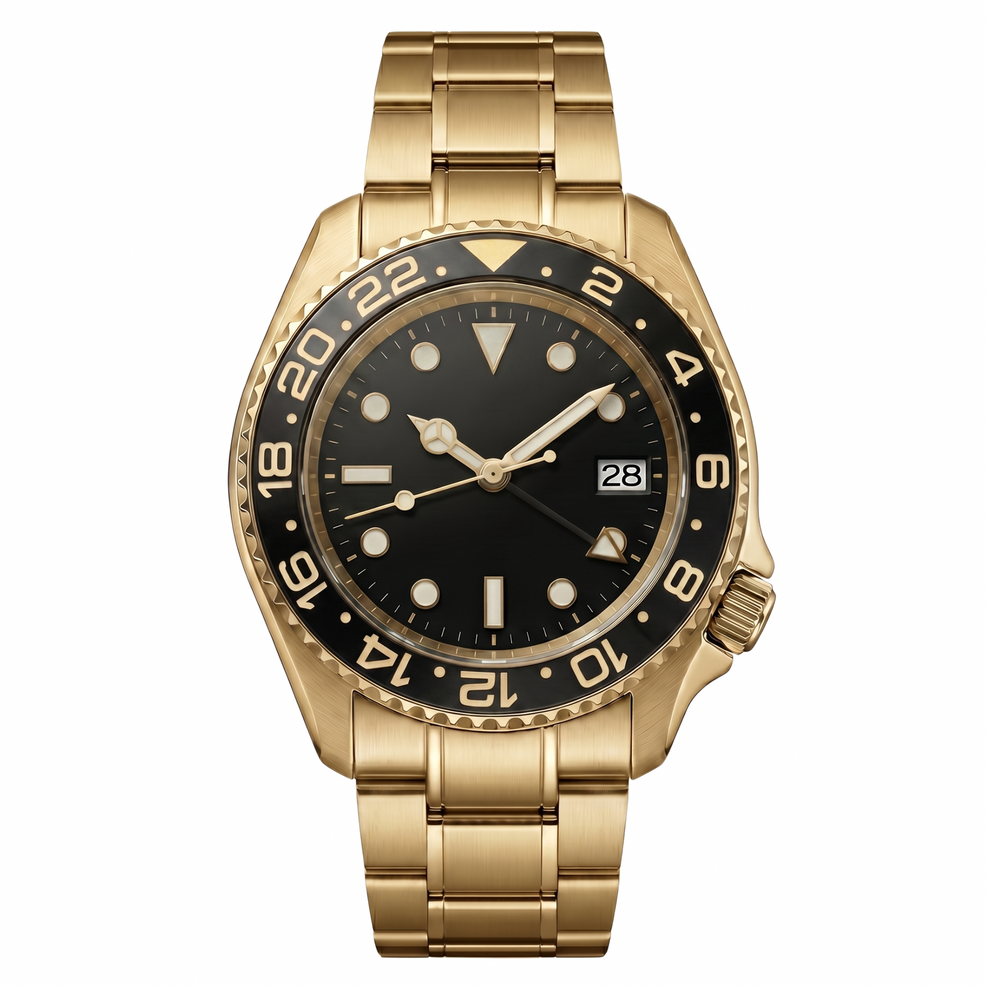 Montreval Navex Black Gold – automatic watch, stainless steel case and bracelet