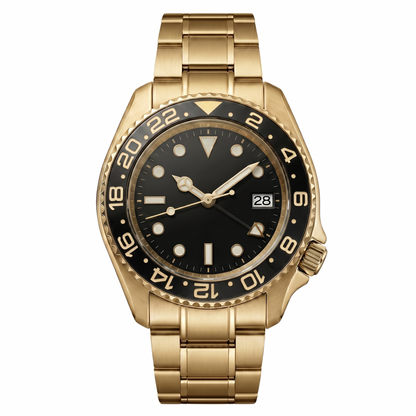 Montreval Navex Black Gold – automatic watch, stainless steel case and bracelet