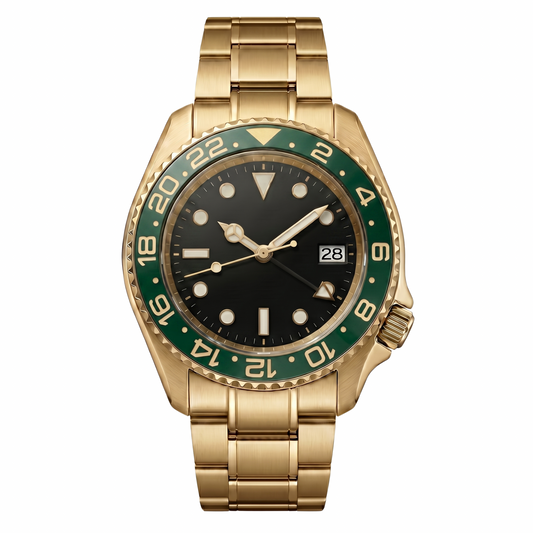 Montreval Navex Green Gold – automatic watch, stainless steel case and bracelet