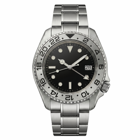 Montreval Navex Grey Steel – automatic watch, stainless steel case and bracelet
