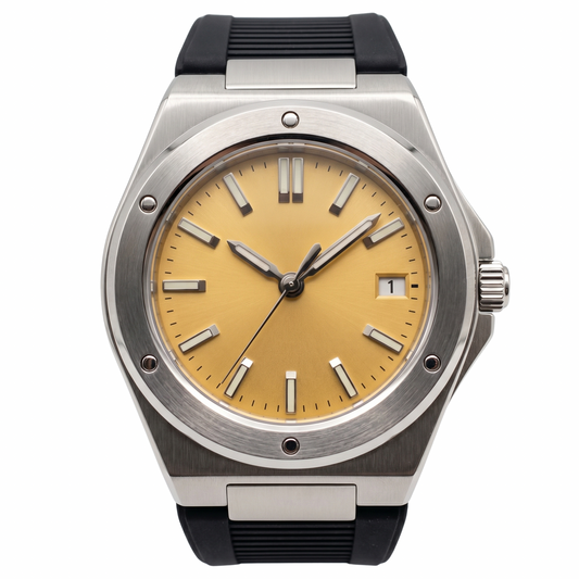 Montreval Valtor Yellow Rubber – automatic watch, stainless steel case and bracelet