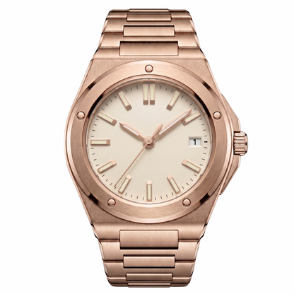 Montreval Valtor Champagne Rose – automatic watch, stainless steel case and bracelet