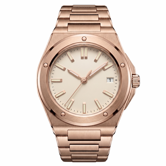 Montreval Valtor Champagne Rose – automatic watch, stainless steel case and bracelet