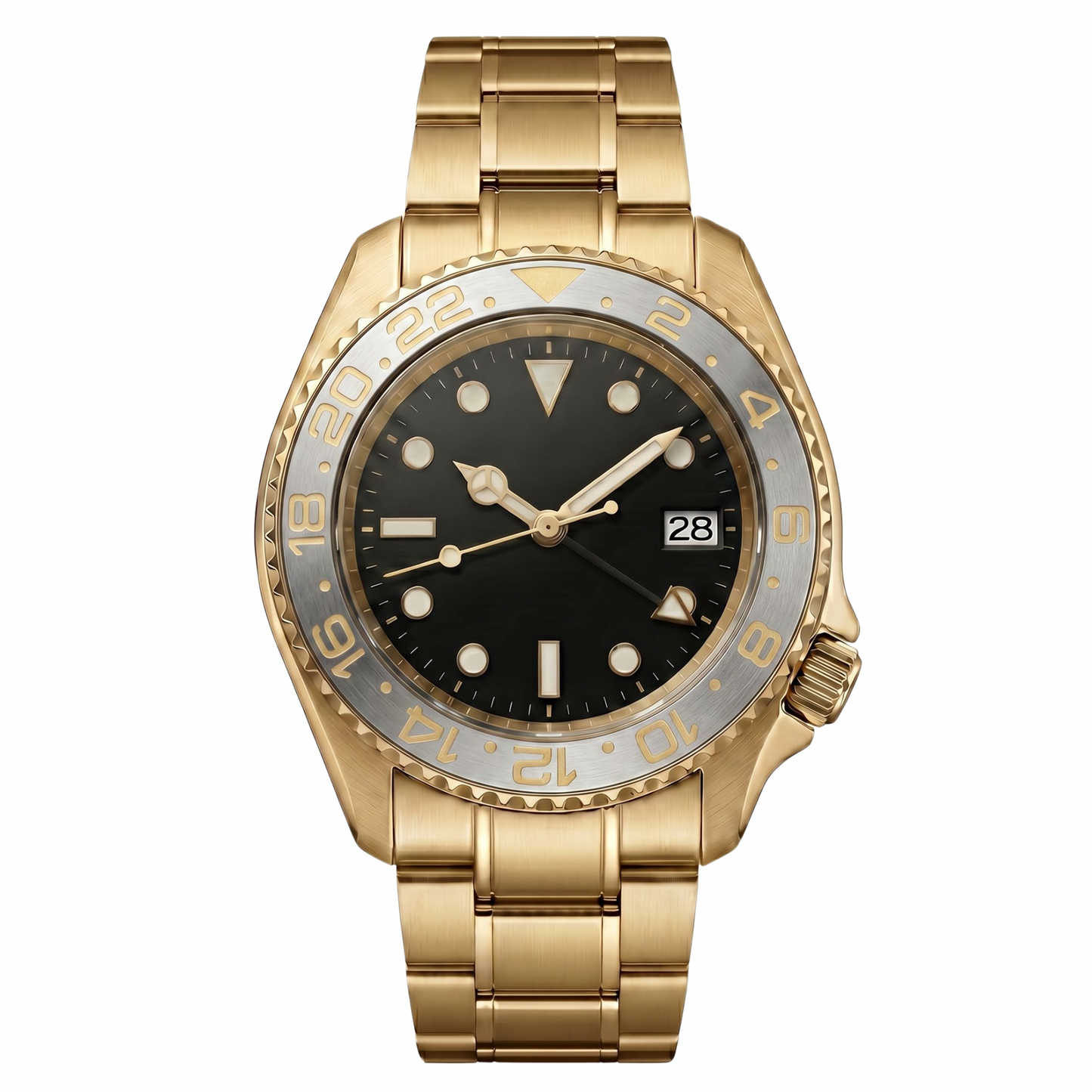 Montreval Navex Silver Gold – automatic watch, stainless steel case and bracelet
