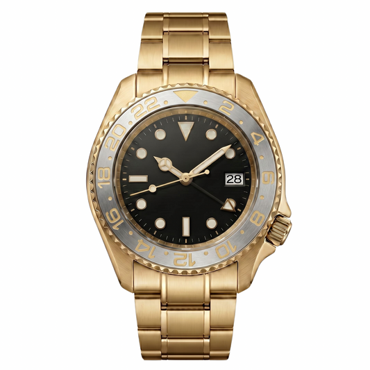 Montreval Navex Silver Gold – automatic watch, stainless steel case and bracelet