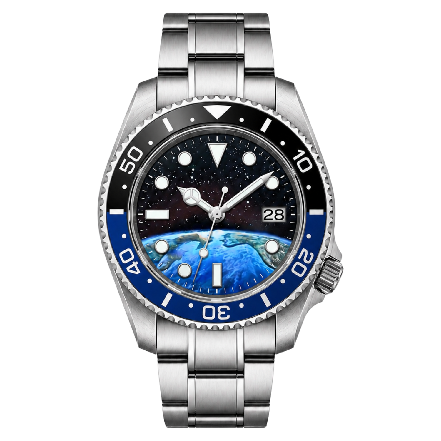 Montreval Montier Earth Steel – automatic watch, stainless steel case and bracelet